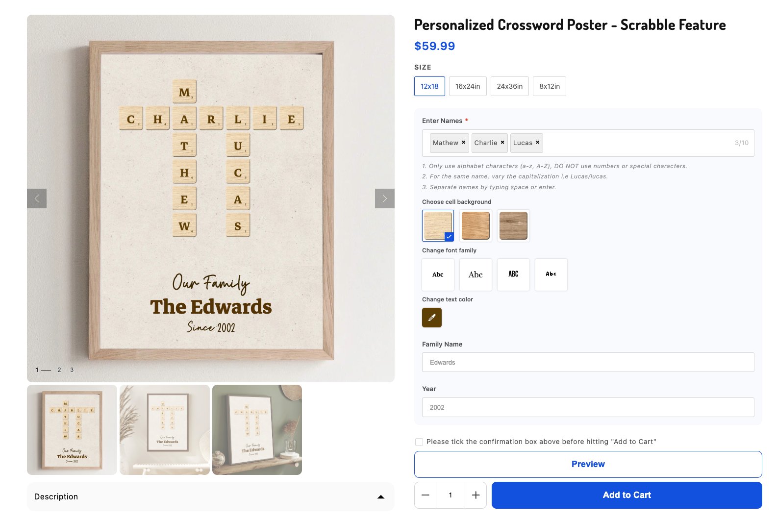 Personalized crosswords (Scrabble)